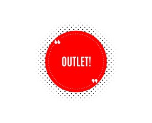 Outlet symbol. Banner badge, offer sticker. Special offer price sign. Advertising discounts. Outlet banner. Sticker badge. Vector