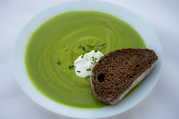 Green bean soup in the bowl