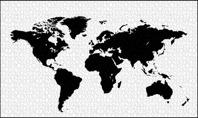 Schwarze Weltkarte
