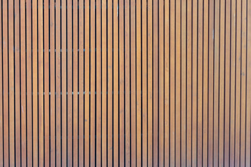 pattern of modern wall with vertical wooden panel, slats. background of wooden boards. wooden fence texture. wood plank with pattern for design - obrazy, fototapety, plakaty