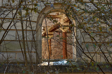 German ruins of castle Dwasieden abandoned places being retaken by nature