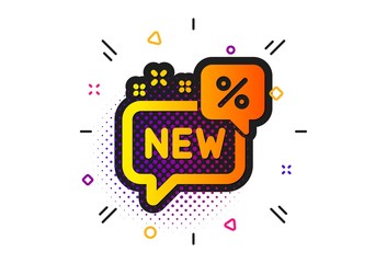 Sale shopping sign. Halftone circles pattern. New discount icon. Clearance symbol. Classic flat new icon. Vector