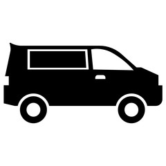 Supply Chain Transport Concept, Light Goods Pickup Truck Vector Icon design