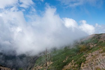 Mountains near Levada Do Risco, PR6, from Rabacal Madeira, Portugal, Europe