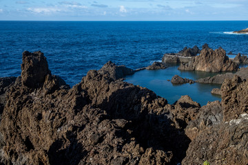 Salt water sea swimming pool at Porto Moniz Madeira, Portugal, Europe