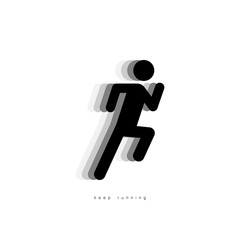 Running man icon. People running vector icon with shadow. Concept Keep Running, isolated on white background in modern simple flat style for web design. Man icon. Vector