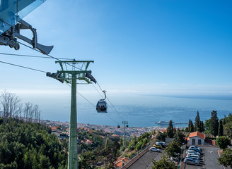 Cable car Funchal town, Madeira, Portugal, Europe