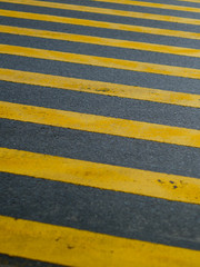 Fototapeta na wymiar Pedestrian yellow crosswalk - view from above