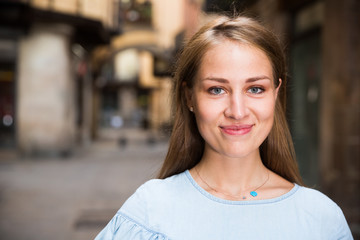 Portrait of attractive girl in Barcelona