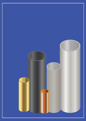 Template steel copper and brass pipes cover for company and business industry brochure design. Vector and illustration design.
