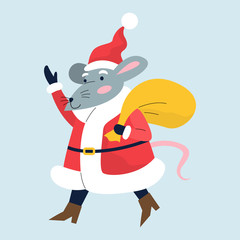 Cute Christmas rat