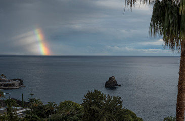 Rainbow over the sea Funchal, Madeira, Portugal, Europe