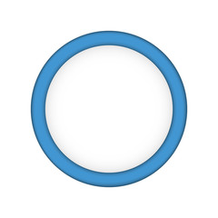 blue button - circle frame isolated on white background