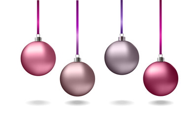 pink and grey christmas balls