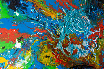 Obraz na płótnie Canvas Modern multicolor abstract painting drawn by acrylic paints.