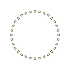 Frame from stars. Stars in a circle graphic background. Frame isolated on white background. Vector illustration