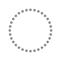 Frame from stars. Stars in a circle graphic background. Frame isolated on white background. Vector illustration