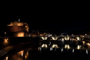 Beautiful Image of Castel Sant'angelo on a summer evening, Rome Italy