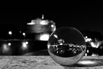 Castel Sant'Angelo seen from a crystal ball, Rome