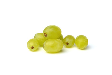 Green grape isolated on white background.