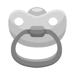 Vector design of pacifier and yellow sign. Graphic of pacifier and rubber stock symbol for web.