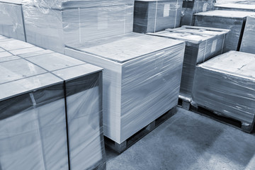 warehouse of paper and cardboard