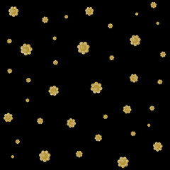 Fototapeta na wymiar Seamless black gold flower pattern print background