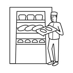Vector design of oven and confectioner icon. Set of oven and bread stock symbol for web.