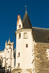 Fototapeta premium house with tower in the center of Nantes, france