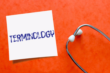  Writing note showing Terminology