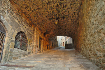 Beautiful Italian street of  small old provincial town