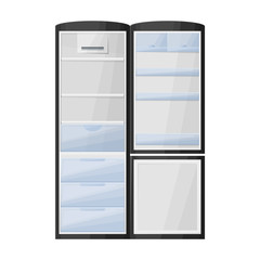 Modern fridge vector icon.Cartoon vector icon isolated on white background modern fridge.