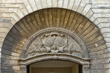 The portal of the former hotel Saint-Pern. in Nantes in France