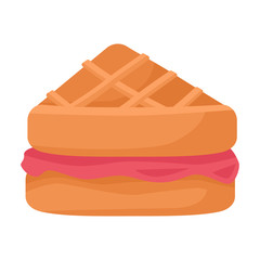 Belgian waffle vector icon.Cartoon vector icon isolated on white background belgian waffle.