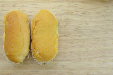 Bread soft on wooden background. Decorate