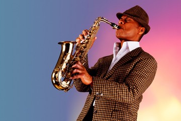Plakat Saxophonist.