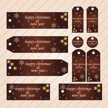 Happy new year 2020.Merry Christmas. Set of sale tags and labels illustration., template shopping labels Vector
