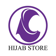 Obraz premium hijab logo vector icon design template
