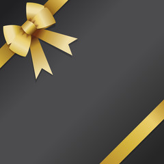 Fond noir avec ruban doré pour carte de fidélité, bon d'achat ou carte cadeau