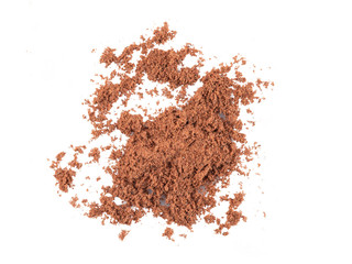 Ground anise isolated on white background with copy space for text or images. Spices and herbs. Close-up shot. Top view.