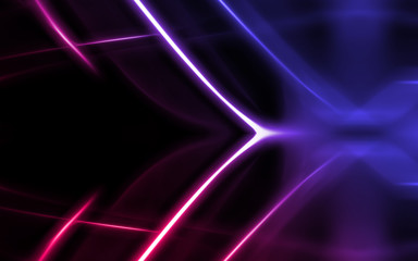 Dark abstract background. Neon blurred futuristic lines. Ultraviolet light waves, rays © Laura Сrazy