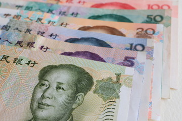 人民元　中国の紙幣全種類　1元、5元、10元、20元、50元、100元