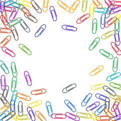 Stationary paperclips isolated on white background