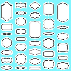 Obraz premium Vintage frames vector icon set. banner illustration symbol collection. border sign or logo.