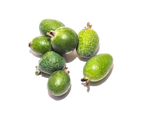 Bunch of feijoa on white background
