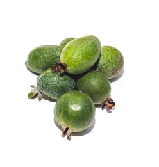 Bunch of feijoa on white background