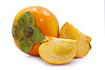 Fresh Persimmon fruit isolated on white background