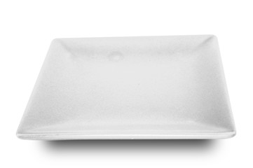 White plate isolated on white background.