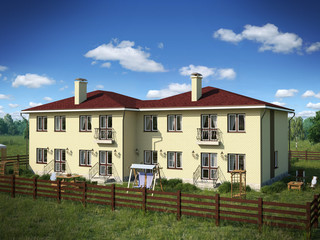 3d visualization of duplex house
