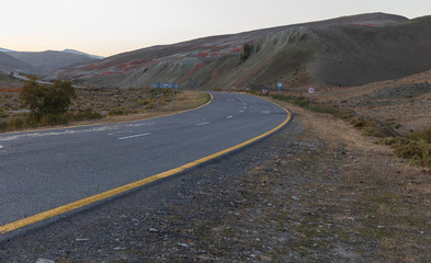 Road through the red mountains